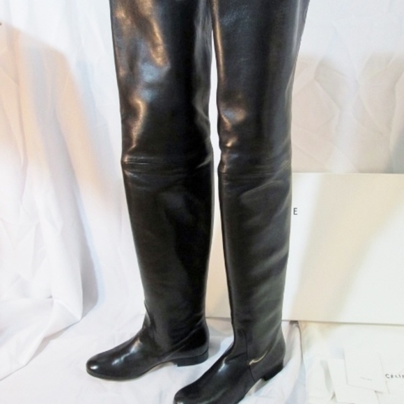 CELINE PARIS Leather Thigh High Boot 25 ITALY - Picture 2 of 8